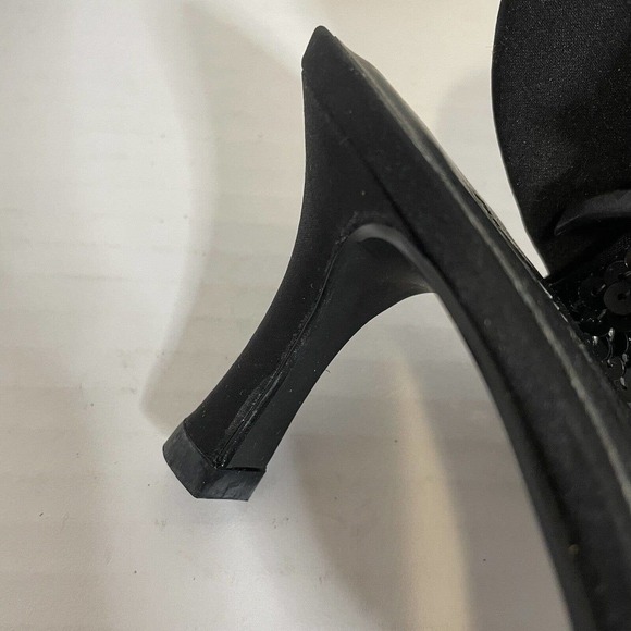 Massimo Mules Evening Sequined Trim with Bow Womens 6 Black - Picture 5 of 9